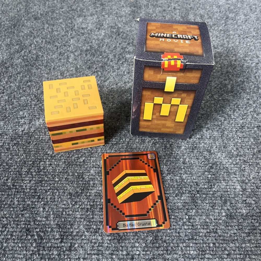 A Minecraft Movie McDonald's Happy Meal Big Mac Crystal Figure w/ Unused Code